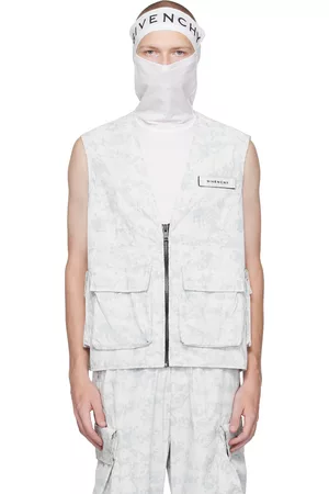 Givenchy Heren Vesten - White & Gray Camo Vest