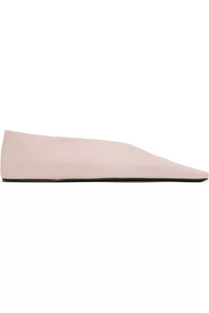 Jil Sander Dames Instappers - Pink Square Toe Ballerina Flats