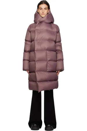 Rick Owens Purple Hooded Liner Down Coat