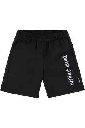 Palm Angels Kids Black Printed Swim Shorts