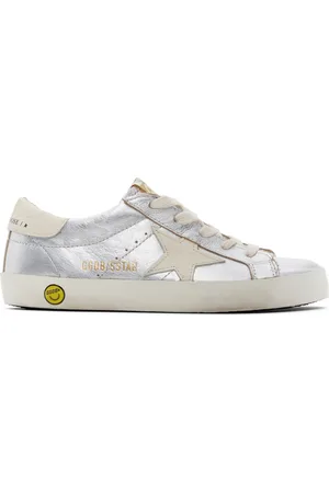 Golden Goose Kids Silver & Off-White Super-Star Classic Sneakers