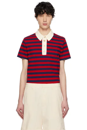 VALENTINO Red & Navy Cotton Polo