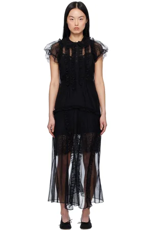 Simone Rocha Ruffle Frill Multi-Seam Maxi Dress