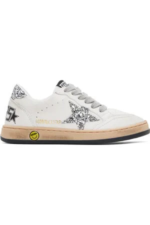 Golden Goose Kids White & Silver Ball Star New Sneakers