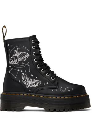 Dr. Martens Black Jadon Celestial Moth Embroidered Platform Boots