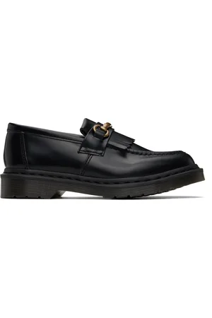 Dr. Martens Black Adrian Snaffle Smooth Leather Kiltie Loafers