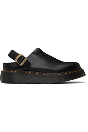 Dr. Martens Black Laketen Atlas Leather Slingback Platform Slip-on Loafers