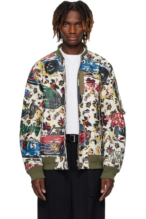 SACAI Multicolor Car Race Tropical Print Bomber Jacket