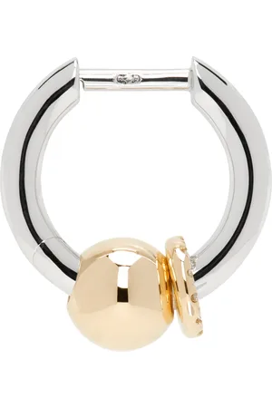 Rainbow K Gold & White Piercing Small Single Earring