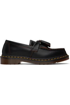 Dr. Martens Black Adrian Made in England Quilon Leather Tassel Loafers