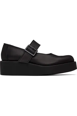 YOHJI YAMAMOTO Black Soft Leather Platform Loafers