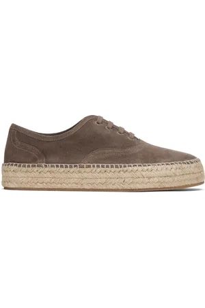 J.W.Anderson Taupe Suede Lace-Front Platform Espadrilles