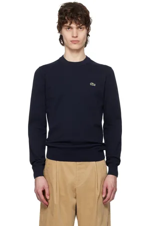Lacoste Navy Crew Neck Cotton Sweater
