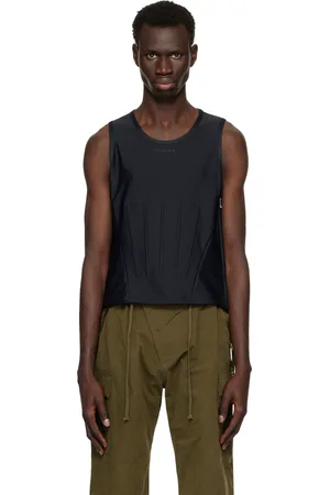 MUGLER Black Corseted Tank Top