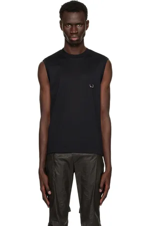 MUGLER Black Pierced Tank Top