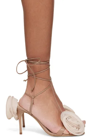 MAGDA BUTRYM Wrap Around Double Flower Heeled Sandals