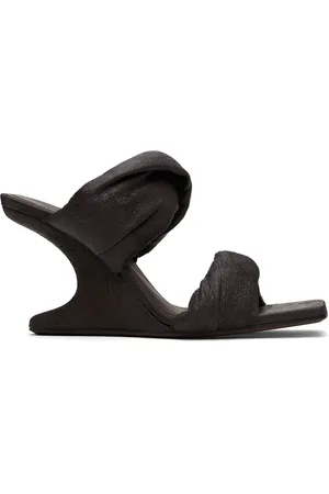 Rick Owens Brown Porterville Cantilever 8 Twisted Heeled Sandals