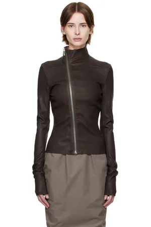 Rick Owens Brown Hollywood JKT Leather Jacket