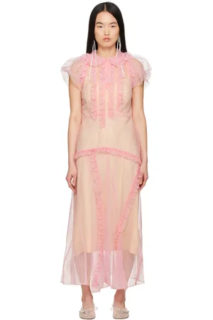 Simone Rocha Ruffle Frill Multi-Seam Maxi Dress