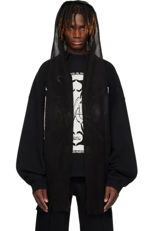 We11 Done Heart-Cross Long-Sleeved Muffler Hoodie
