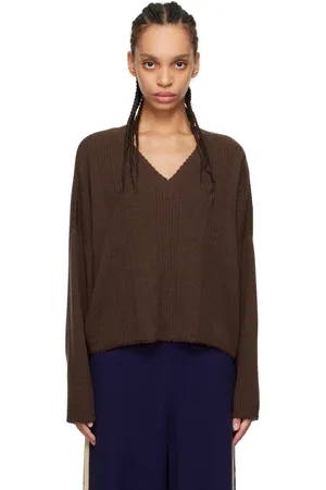 CORDERA Brown Merino Wool Wavy Sweater