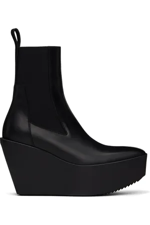 Rick Owens Black Hollywood Sliver Platform Beatle Boots