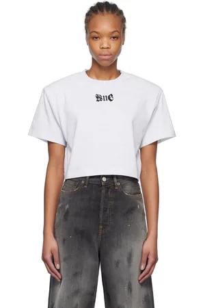 We11 Done Gray Shoulder Pad Cropped T-shirt