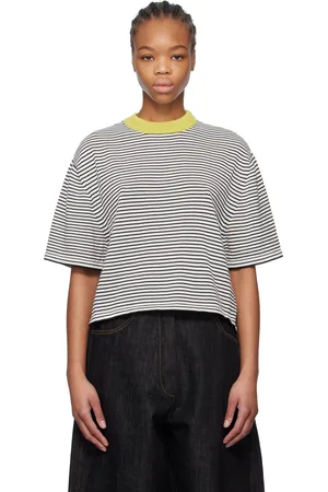 CORDERA Black & White Cotton Striped T-shirt