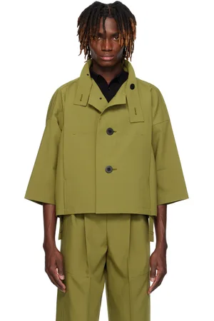 Issey Miyake Green Flat Tuck Jacket