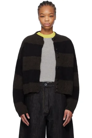 CORDERA Black & Brown Baby Alpaca Bicolor Cardigan