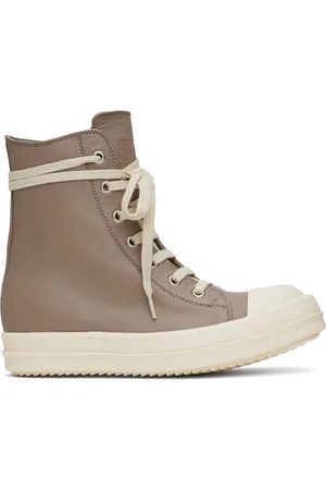 Rick Owens Taupe Hollywood Leather Sneakers