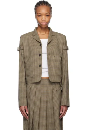 We11 Done Checkered Belted Blazer