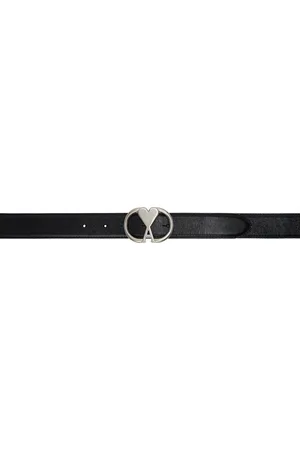 Ami Black Leather Ami de Coeur Belt