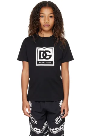 Dolce & Gabbana Kids Black Jersey DG Logo T-shirt
