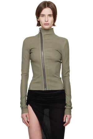 Rick Owens Green Hollywood Gary Leather Jacket