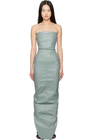 Rick Owens Blue Hollywood Bustier Denim Gown