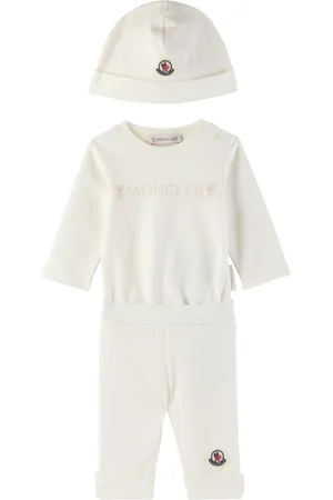 Moncler Baby White Cotton Bodysuit Set