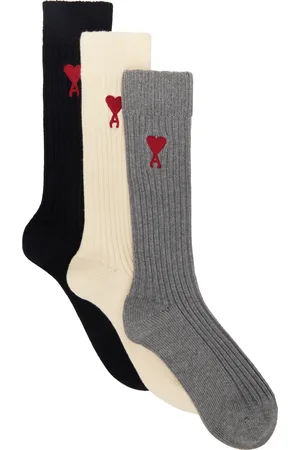 Ami Three-Pack Multicolor Cotton Socks