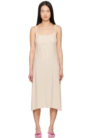 Simone Rocha Beige Negligee Bow Midi Dress
