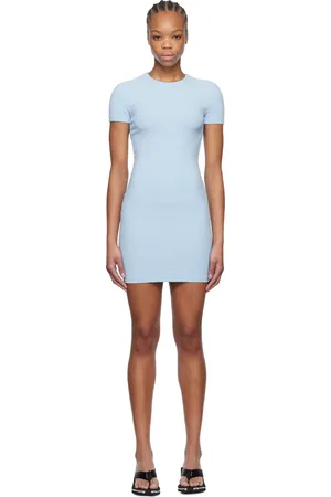 Alexander Wang Logo Jacquard Stretch Short Sleeve Minidress