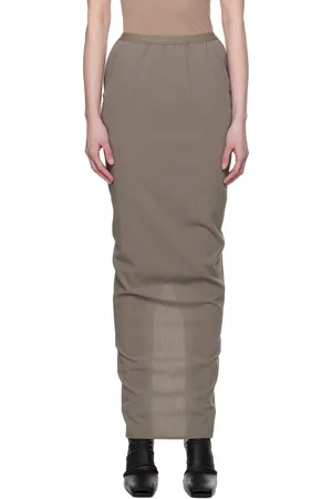 Rick Owens Gray Hollywood Soft Pillar Maxi Skirt