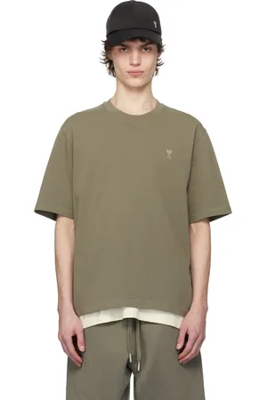 Ami Taupe Cotton Tonal Ami de Coeur T-shirt