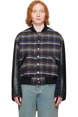 Marine Serre Multicolor Regenerated Tartan Scarves Bomber Jacket
