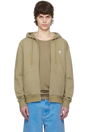 Ami Khaki Cotton Ami de Coeur Hoodie