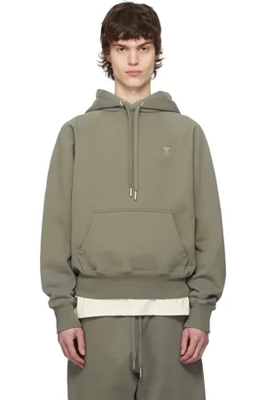 Ami Taupe Cotton Tonal Ami de Coeur Hoodie