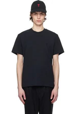 Ami Black Cotton Ami de Coeur T-shirt