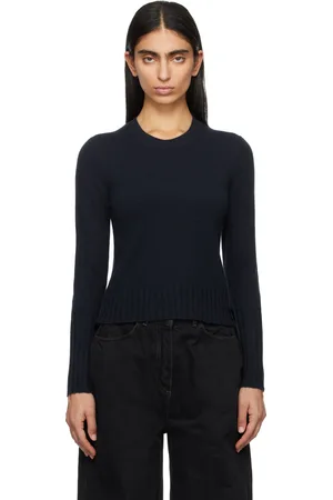 Guest In Residence Navy Shrunken Crew Sweater