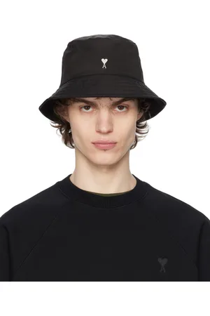Ami Black Twill Ami de Coeur Stud Bucket Hat