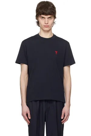 Ami Navy Cotton Ami de Coeur T-shirt
