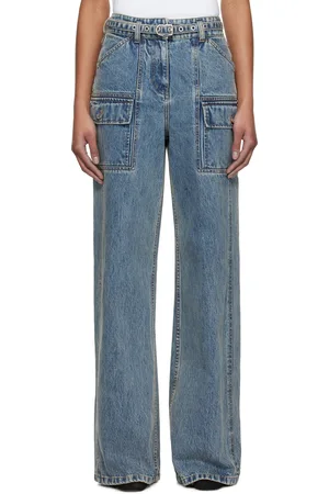 3.1 Phillip Lim Blue Wide-Leg Belted Cargo Jeans
